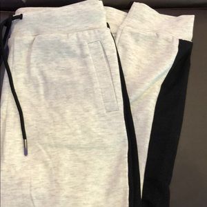 Light Grey Joggers with Black Stripe